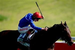 EPSOM, ENGLAND - JUNE 05: Adayar ridden by Adam Kirby on their way to winning the Cazoo Derby during day two of the Cazoo Derby Festival at Epsom Racecourse on June 5, 2021 in Epsom, England. (Photo by John Walton-Pool/Getty Images)