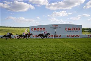 EPSOM, ENGLAND - JUNE 05: David Egan riding Ejtilaab (R, red) win The Cazoo Handicap at Epsom Racecourse on June 05, 2021 in Epsom, England. Due to the Coronavirus pandemic, only owners along with a limited number of the paying public will be allowed to attend the meeting. (Photo by Alan Crowhurst/Getty Images)
