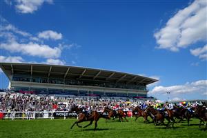 EPSOM, ENGLAND - JUNE 05: Mokaatil ridden by David Egan (left) on their way to winning the World Pool 'Dash' Handicap during day two of the Cazoo Derby Festival at Epsom Racecourse on June 5, 2021 in Epsom, England. (Photo by John Walton-Pool/Getty Images)