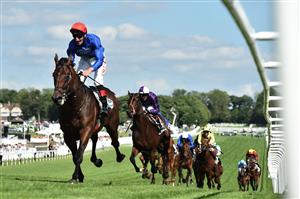 TOPSHOT - Adam Kirby on Adayar wins the Derby on the second day of the Epsom Derby Festival horse racing event at Epsom Downs Racecourse in Surrey, southern England on June 5, 2021. (Photo by Glyn KIRK / AFP) (Photo by GLYN KIRK/AFP via Getty Images)