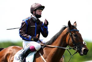EPSOM, ENGLAND - JUNE 05: Oisin Murphy celebrates on top of Parent's Prayer after winning the Princess Elizabeth Stakes (Sponsored By Cazoo) during day two of the Cazoo Derby Festival at Epsom Racecourse on June 5, 2021 in Epsom, England. (Photo by John Walton-Pool/Getty Images)