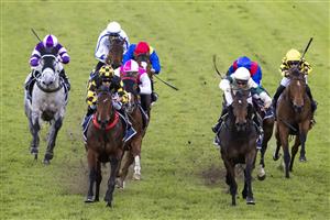 SYDNEY, AUSTRALIA - JUNE 05: Reece Jones on Majestic Shot wins race 9 the Rosehill Bowling Club Handicap during Sydney Racing at Rosehill Gardens on June 05, 2021 in Sydney, Australia. (Photo by Jenny Evans/Getty Images)