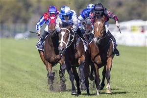 SYDNEY, AUSTRALIA - JUNE 05: Tommy Berry on Cape Breton wins race 1 the Bowermans Commercial Furniture Handicap during Sydney Racing at Rosehill Gardens on June 05, 2021 in Sydney, Australia. (Photo by Jenny Evans/Getty Images)