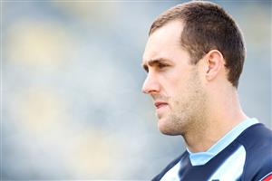 TOWNSVILLE, AUSTRALIA - JUNE 08: Isaah Yeo speaks to the media during a New South Wales Blues State of Origin training session at Queensland Country Bank Stadium on June 08, 2021 in Townsville, Australia. (Photo by Mark Kolbe/Getty Images)