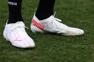 TOWNSVILLE, AUSTRALIA - JUNE 08: The boots of Josh Addo-Carr are seen during a New South Wales Blues State of Origin training session at Queensland Country Bank Stadium on June 08, 2021 in Townsville, Australia. (Photo by Mark Kolbe/Getty Images)