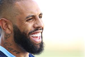 TOWNSVILLE, AUSTRALIA - JUNE 08: Josh Addo-Carr speaks to the media during a New South Wales Blues State of Origin training session at Queensland Country Bank Stadium on June 08, 2021 in Townsville, Australia. (Photo by Mark Kolbe/Getty Images)