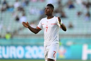 BAKU, AZERBAIJAN - JUNE 12: Breel Embolo of Switzerland reacts after missing a chance during the UEFA Euro 2020 Championship Group A match between Wales and Switzerland at the Baku Olympic Stadium on June 12, 2021 in Baku, Azerbaijan. (Getty Images)