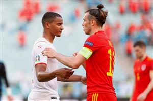 BAKU, AZERBAIJAN - JUNE 12: Manuel Akanji of Switzerland interacts with Gareth Bale of Wales following the UEFA Euro 2020 Championship Group A match between Wales and Switzerland at the Baku Olympic Stadium on June 12, 2021 in Baku, Azerbaijan. (Getty Images)