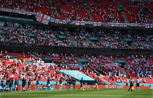 LONDON, ENGLAND - JUNE 13: Harry Kane of England leads the team out on to the pitch prior to the UEFA Euro 2020 Championship Group D match between England and Croatia at Wembley Stadium on June 13, 2021 in London, England. (Getty Images)
