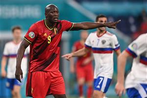 Belgium's forward Romelu Lukaku gestures during the UEFA EURO 2020 Group B football match between Belgium and Russia at the Saint Petersburg Stadium in Saint Petersburg on June 12, 2021. (Getty Images)
