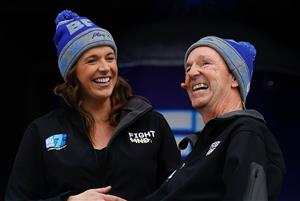 MELBOURNE, AUSTRALIA - JUNE 14: Bec and Neale Daniher are seen during Big Freeze 7 at the Melbourne Cricket Ground on June 14, 2021 in Melbourne, Australia. (Photo by Michael Willson/AFL Photos via Getty Images)