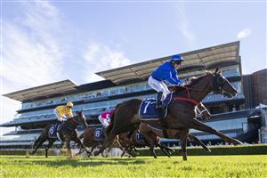 SYDNEY, AUSTRALIA - JUNE 12: Reece Jones on Gravina wins race 4 the 50 Year And Life Members Handicap during Sydney Racing at Royal Randwick Racecourse on June 12, 2021 in Sydney, Australia. (Photo by Jenny Evans/Getty Images)