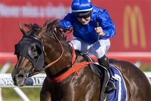 SYDNEY, AUSTRALIA - JUNE 12: Reece Jones on Gravina wins race 4 the 50 Year And Life Members Handicap during Sydney Racing at Royal Randwick Racecourse on June 12, 2021 in Sydney, Australia. (Photo by Jenny Evans/Getty Images)