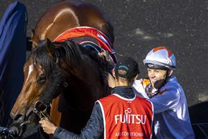 SYDNEY, AUSTRALIA - JUNE 12: Brodie Loy on Verne returns to scale after winning race 1 the Fujitsu General Handicap during Sydney Racing at Royal Randwick Racecourse on June 12, 2021 in Sydney, Australia. (Photo by Jenny Evans/Getty Images)