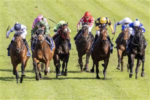 SYDNEY, AUSTRALIA - JUNE 12: Jason Collett (L) on Malkovich wins race 3 the City Tattersalls Club Handicap during Sydney Racing at Royal Randwick Racecourse on June 12, 2021 in Sydney, Australia. (Photo by Jenny Evans/Getty Images)