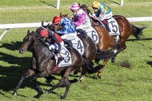 SYDNEY, AUSTRALIA - JUNE 12: Jean Van Overmeire on Seentoomany wins race 5 the Drinkwise Mile during Sydney Racing at Royal Randwick Racecourse on June 12, 2021 in Sydney, Australia. (Photo by Jenny Evans/Getty Images)