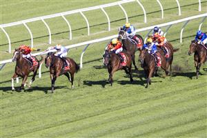 SYDNEY, AUSTRALIA - JUNE 12: Brodie Loy (white) on Verne wins race 1 the Fujitsu General Handicap during Sydney Racing at Royal Randwick Racecourse on June 12, 2021 in Sydney, Australia. (Photo by Jenny Evans/Getty Images)