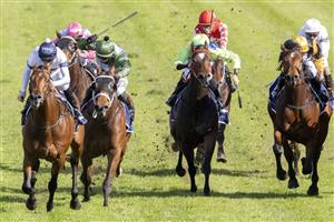 SYDNEY, AUSTRALIA - JUNE 12: Jason Collett (L) on Malkovich wins race 3 the City Tattersalls Club Handicap during Sydney Racing at Royal Randwick Racecourse on June 12, 2021 in Sydney, Australia. (Photo by Jenny Evans/Getty Images)