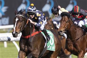 SYDNEY, AUSTRALIA - JUNE 12: Reece Jones on Casino Kid wins race 2 the Tab Highway Class 3 Plate during Sydney Racing at Royal Randwick Racecourse on June 12, 2021 in Sydney, Australia. (Photo by Jenny Evans/Getty Images)
