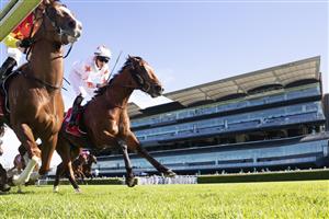 SYDNEY, AUSTRALIA - JUNE 12: Brodie Loy (white) on Verne wins race 1 the Fujitsu General Handicap during Sydney Racing at Royal Randwick Racecourse on June 12, 2021 in Sydney, Australia. (Photo by Jenny Evans/Getty Images)