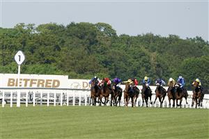 ASCOT, ENGLAND - JUNE 15: Andrea Atzeni riding Juan Elcano (L, yellow) win The Wolferton Stakes on day one of the Royal Ascot meeting at Ascot Racecourse on June 15, 2021 in Ascot, England. A total of twelve thousand racegoers made up of owners and the public are permitted to attend the meeting due to it being an Events Research Programme (ERP) set up by the Government due to the Coronavirus pandemic. (Photo by Alan Crowhurst/Getty Images)