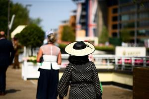 ASCOT, ENGLAND - JUNE 15: Detailed view of a racegoers hat on Day One of the Royol Ascot Meeting at Ascot Racecourse on June 15, 2021 in Ascot, England. A total of twelve thousand racegoers made up of Owners and the Public are permitted to attend the meeting due to it being an Events Research Programme (ERP) set up by the government due to the Coronavirus Pandemic. (Photo by Harry Trump/Getty Images)