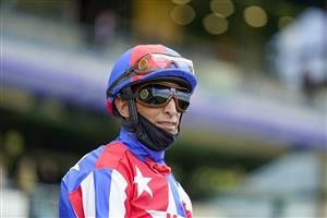 ASCOT, ENGLAND - JUNE 15: John R Velazquez on day one of the Royal Ascot meeting at Ascot Racecourse on June 15, 2021 in Ascot, England. A total of twelve thousand racegoers made up of owners and the public are permitted to attend the meeting due to it being an Events Research Programme (ERP) set up by the Government due to the Coronavirus pandemic. (Photo by Alan Crowhurst/Getty Images)
