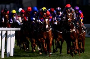 ASCOT, ENGLAND - JUNE 15: Runenrs and Rider make their way around the course during the Ascot Stakes on Day One of the Royol Ascot Meeting at Ascot Racecourse on June 15, 2021 in Ascot, England. A total of twelve thousand racegoers made up of Owners and the Public are permitted to attend the meeting due to it being an Events Research Programme (ERP) set up by the government due to the Coronavirus Pandemic. (Photo by Harry Trump/Getty Images)