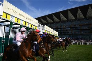 ASCOT, ENGLAND - JUNE 15: Runenrs make their way out of the stalls at the start of the Copper Horse Stakes on Day One of the Royol Ascot Meeting at Ascot Racecourse on June 15, 2021 in Ascot, England. A total of twelve thousand racegoers made up of Owners and the Public are permitted to attend the meeting due to it being an Events Research Programme (ERP) set up by the government due to the Coronavirus Pandemic. (Photo by Harry Trump/Getty Images)