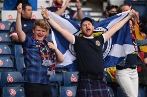 GLASGOW, SCOTLAND - JUNE 14: Scotland fans show their support prior to the UEFA Euro 2020 Championship Group D match between Scotland v Czech Republic at Hampden Park on June 14, 2021 in Glasgow, Scotland. (Getty Images)