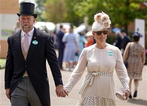 ASCOT, ENGLAND - JUNE 15: Zara Tindall arrives with husband Mike on day one of the Royal Ascot meeting at Ascot Racecourse on June 15, 2021 in Ascot, England. A total of twelve thousand racegoers made up of owners and the public are permitted to attend the meeting due to it being an Events Research Programme (ERP) set up by the Government due to the Coronavirus pandemic. (Photo by Alan Crowhurst/Getty Images)