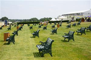 ASCOT, ENGLAND - JUNE 15: Empty seats are seen as spectators begin to enter the grounds at Ascot Racecourse on June 15, 2021 in Ascot, England. 12,000 out of the usual 70,000 spectators are being allowed to attend each day of the five-day meeting, with racegoers providing negative Covid-19 tests to gain admission. (Photo by Leon Neal/Getty Images)