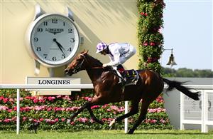 ASCOT, ENGLAND - JUNE 15: Kevin Manning celebrates on board Poetic Flare after winning the St James Palace Stakes at Ascot Racecourse on June 15, 2021 in Ascot, England. (Getty)