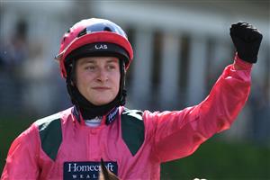 Jockey Cieren Fallon on Oxted celebrates winning the The King's Stand Stakes at Ascot Racecourse on June 15, 2021 in Ascot, England. (Getty)