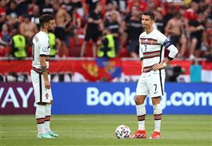 BUDAPEST, HUNGARY - JUNE 15: Cristiano Ronaldo of Portugal reacts before the start of the second half during the UEFA Euro 2020 Championship Group F match between Hungary and Portugal at Puskas Arena on June 15, 2021 in Budapest, Hungary. (Getty Images)