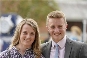 ASCOT, ENGLAND - JUNE 15: Hollie Doyle with partner Tom Marquand arrive on day one of the Royal Ascot meeting at Ascot Racecourse on June 15, 2021 in Ascot, England. A total of twelve thousand racegoers made up of owners and the public are permitted to attend the meeting due to it being an Events Research Programme (ERP) set up by the Government due to the Coronavirus pandemic. (Photo by Alan Crowhurst/Getty Images)