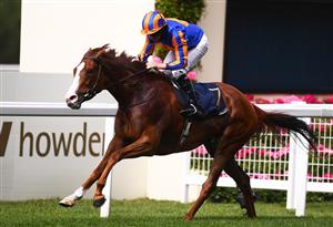 ASCOT, ENGLAND - JUNE 16: Ryan Moore on board Love on their way to winning the Prince of Wales's Stakes on Day Two of the Royal Ascot Meeting at Ascot Racecourse on June 16, 2021 in Ascot, England. A total of twelve thousand racegoers made up of Owners and the Public are permitted to attend the meeting due to it being an Events Research Programme (ERP) set up by the government due to the Coronavirus Pandemic. (Photo by Harry Trump/Getty Images)