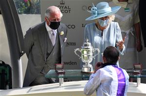 Charles, Prince of Wales and Camilla, Duchess of Cornwall after the St James Palace Stakes at Ascot Racecourse on June 15, 2021 in Ascot, England. (Getty)