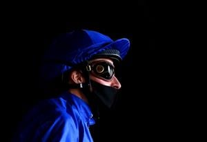 ASCOT, ENGLAND - JUNE 16: Jockey William Buick looks on on Day Two of the Royal Ascot Meeting at Ascot Racecourse on June 16, 2021 in Ascot, England. A total of twelve thousand racegoers made up of Owners and the Public are permitted to attend the meeting due to it being an Events Research Programme (ERP) set up by the government due to the Coronavirus Pandemic. (Photo by Harry Trump/Getty Images)