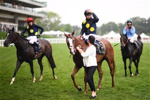 ASCOT, ENGLAND - JUNE 17: Runners and Riders look on following the Buckingham Palace Stakes on Day Three of the Royal Ascot Meeting at Ascot Racecourse on June 17, 2021 in Ascot, England. A total of twelve thousand racegoers made up of Owners and the Public are permitted to attend the meeting due to it being an Events Research Programme (ERP) set up by the government due to the Coronavirus Pandemic. (Photo by Harry Trump/Getty Images)