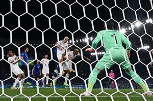Switzerland's defender Manuel Akanji, Switzerland's midfielder Granit Xhaka and Italy's defender Giorgio Chiellini vie for the ball in front of the goal of Switzerland's goalkeeper Yann Sommer during the UEFA EURO 2020 Group A football match between Italy and Switzerland at the Olympic Stadium in Rome on June 16, 2021. (Getty Images)