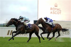 ASCOT, ENGLAND - JUNE 18: Tom Marquand riding Alenquer (L) win The King Edward VII Stakes on Day Four of the Royal Ascot Meeting at Ascot Racecourse on June 18, 2021 in Ascot, England. A total of twelve thousand racegoers made up of owners and the public are permitted to attend the meeting due to it being an Events Research Programme (ERP) set up by the Government due to the Coronavirus pandemic. (Photo by Alan Crowhurst/Getty Images)