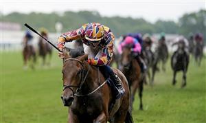 ASCOT, ENGLAND - JUNE 18: Ben Coen riding Create Belief win The Sandringham Stakes on Day Four of the Royal Ascot Meeting at Ascot Racecourse on June 18, 2021 in Ascot, England. A total of twelve thousand racegoers made up of owners and the public are permitted to attend the meeting due to it being an Events Research Programme (ERP) set up by the Government due to the Coronavirus pandemic. (Photo by Alan Crowhurst/Getty Images)