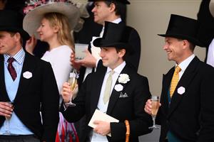 ASCOT, ENGLAND - JUNE 18: Racegoers look on from the stands on Day Four of the Royal Ascot Meeting at Ascot Racecourse on June 18, 2021 in Ascot, England. A total of twelve thousand racegoers made up of Owners and the Public are permitted to attend the meeting due to it being an Events Research Programme (ERP) set up by the government due to the Coronavirus Pandemic. (Photo by Harry Trump/Getty Images)