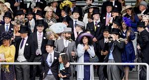 ASCOT, ENGLAND - JUNE 18: Ready to watch the action on Day Four of the Royal Ascot Meeting at Ascot Racecourse on June 18, 2021 in Ascot, England. A total of twelve thousand racegoers made up of owners and the public are permitted to attend the meeting due to it being an Events Research Programme (ERP) set up by the Government due to the Coronavirus pandemic. (Photo by Alan Crowhurst/Getty Images)