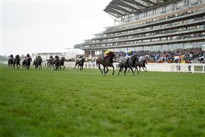 ASCOT, ENGLAND - JUNE 18: Frankie Dettori riding Campanelle (L, yellow) win The Commonwealth Cup in the stewards room after finishing second in the race to Oisin Murphy riding Dragon Symbol (R, blue/yellow) on Day Four of the Royal Ascot Meeting at Ascot Racecourse on June 18, 2021 in Ascot, England. A total of twelve thousand racegoers made up of owners and the public are permitted to attend the meeting due to it being an Events Research Programme (ERP) set up by the Government due to the Coronavirus pandemic. (Photo by Alan Crowhurst/Getty Images)