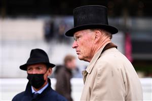 ASCOT, ENGLAND - JUNE 18: Trainer John Gosden and Jockey Frankie Dettori look on on Day Four of the Royal Ascot Meeting at Ascot Racecourse on June 18, 2021 in Ascot, England. A total of twelve thousand racegoers made up of Owners and the Public are permitted to attend the meeting due to it being an Events Research Programme (ERP) set up by the government due to the Coronavirus Pandemic. (Photo by Harry Trump/Getty Images)
