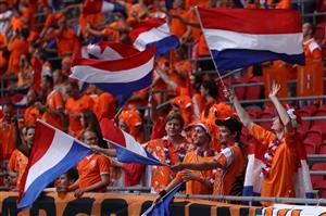 Netherlands fans cheer during the UEFA EURO 2020 Group C football match between the Netherlands and Austria at the Johan Cruyff Arena in Amsterdam on June 17, 2021. (Getty Images)