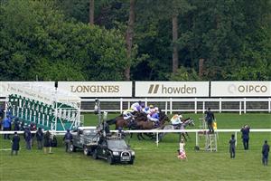 ASCOT, ENGLAND - JUNE 19: A general view of action during The Hardwicke Stakes on Day Five of the Royal Ascot Meeting at Ascot Racecourse on June 19, 2021 in Ascot, England. A total of twelve thousand racegoers made up of owners and the public are permitted to attend the meeting due to it being an Events Research Programme (ERP) set up by the Government due to the Coronavirus pandemic. (Photo by Alan Crowhurst/Getty Images)