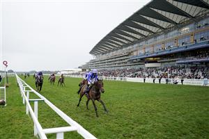 ASCOT, ENGLAND - JUNE 19: Ryan Moore riding Stratum win The Queen Alexandra Stakes on Day Five of the Royal Ascot Meeting at Ascot Racecourse on June 19, 2021 in Ascot, England. A total of twelve thousand racegoers made up of owners and the public are permitted to attend the meeting due to it being an Events Research Programme (ERP) set up by the Government due to the Coronavirus pandemic. (Photo by Alan Crowhurst/Getty Images)